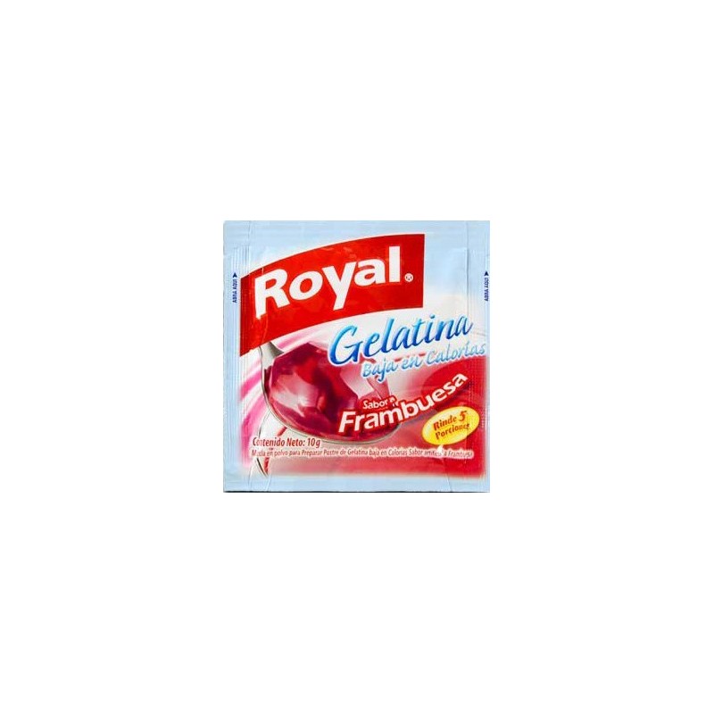 Gelatina Royal baja en calorías - sabor frambuesa 10g Gelatina Royal baja en calorías - sabor frambuesa 10g