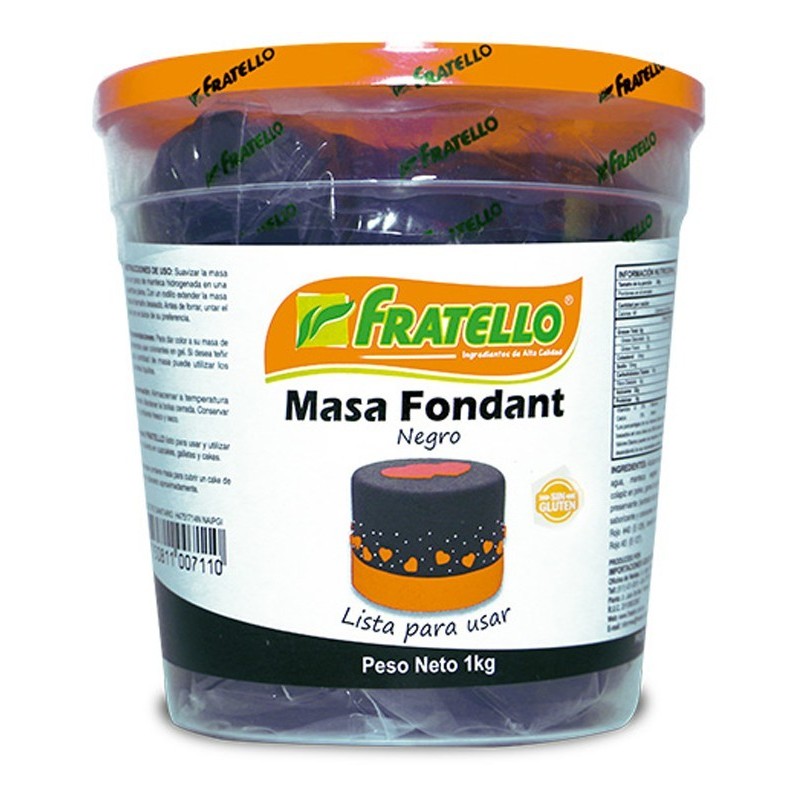 Masa elástica para tortas color NEGRO 1 kilo Masa elástica para tortas color NEGRO 1 kilo