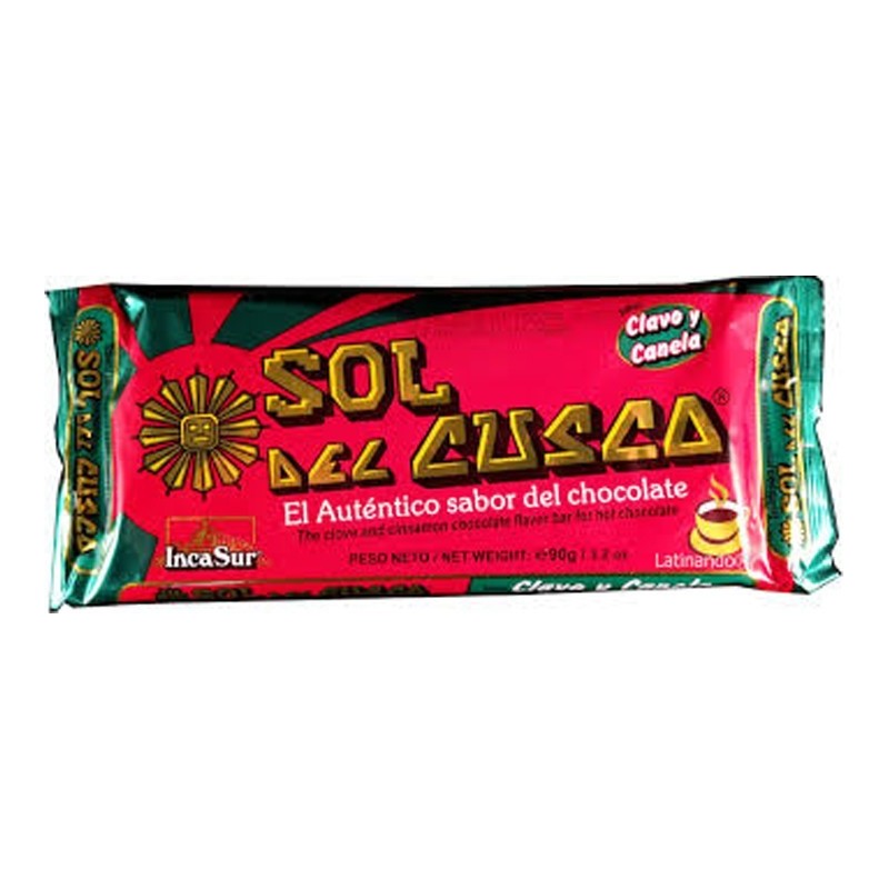 Chocolate Sol del Cuzco con canela y clavo de olor 90g