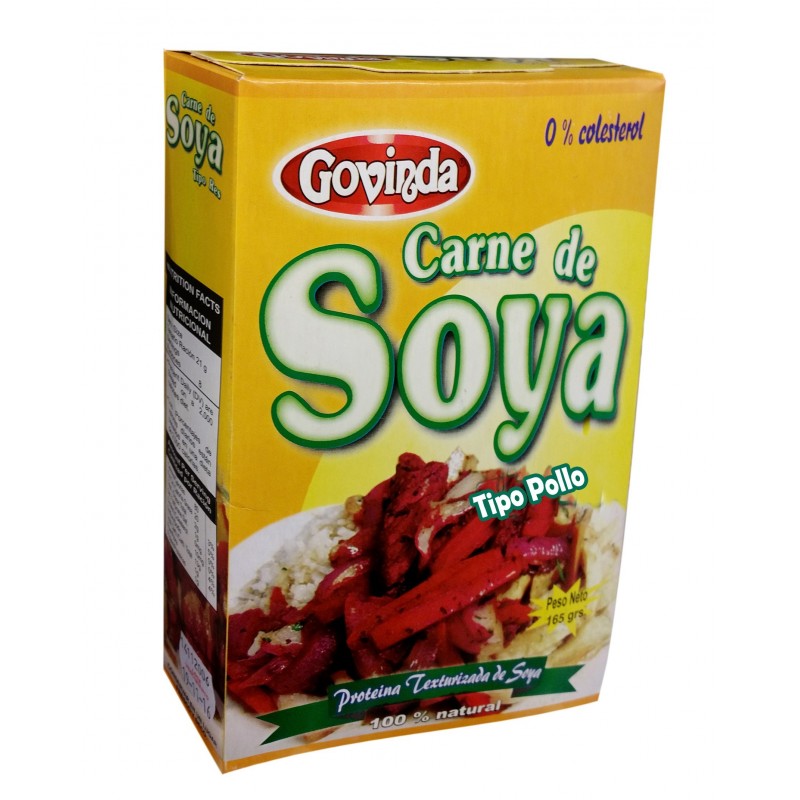 Carne de soya tipo pollo marca Govinda 0% colesterol 165gr Carne de soya tipo pollo marca Govinda 0% colesterol 165gr